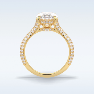 3.06 CT Pave Engagement Ring Featuring Oval Moissanite