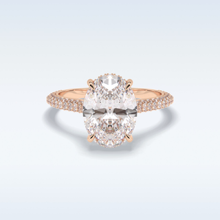 3.06 CT Pave Engagement Ring Featuring Oval Moissanite