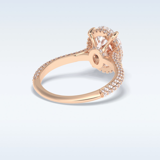 3.06 CT Pave Engagement Ring Featuring Oval Moissanite