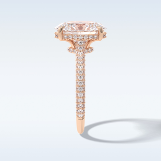3.06 CT Pave Engagement Ring Featuring Oval Moissanite