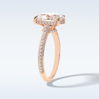 3.06 CT Pave Engagement Ring Featuring Oval Moissanite