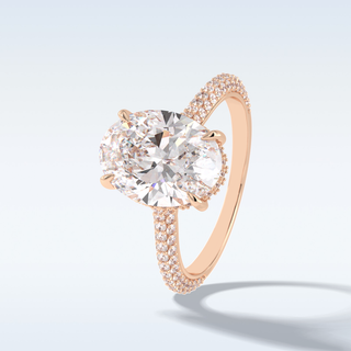 3.06 CT Pave Engagement Ring Featuring Oval Moissanite
