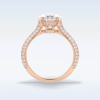 3.06 CT Pave Engagement Ring Featuring Oval Moissanite