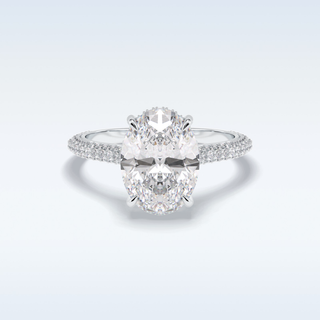 3.06 CT Pave Engagement Ring Featuring Oval Moissanite