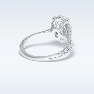 3.06 CT Pave Engagement Ring Featuring Oval Moissanite