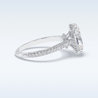 3.06 CT Pave Engagement Ring Featuring Oval Moissanite
