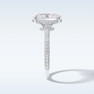 3.06 CT Pave Engagement Ring Featuring Oval Moissanite