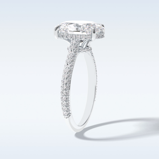 3.06 CT Pave Engagement Ring Featuring Oval Moissanite