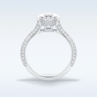 3.06 CT Pave Engagement Ring Featuring Oval Moissanite