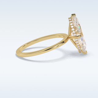 Minimalist 2.97 CT Solitaire Engagement Ring Featuring Marquise Moissanite