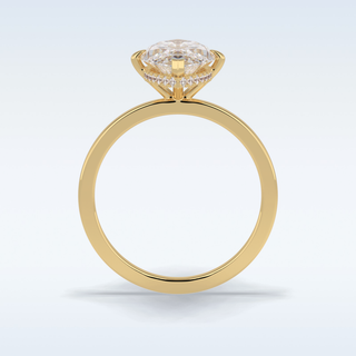Minimalist 2.97 CT Solitaire Engagement Ring Featuring Marquise Moissanite