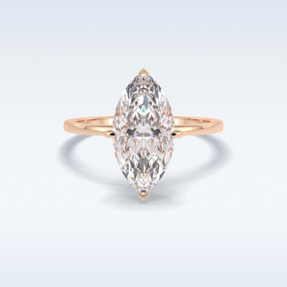 Minimalist 2.97 CT Solitaire Engagement Ring Featuring Marquise Moissanite