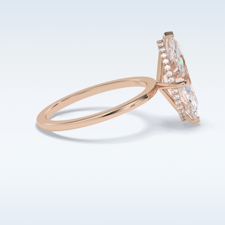 Minimalist 2.97 CT Solitaire Engagement Ring Featuring Marquise Moissanite