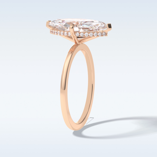 Minimalist 2.97 CT Solitaire Engagement Ring Featuring Marquise Moissanite