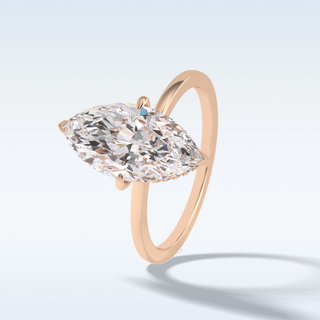 Minimalist 2.97 CT Solitaire Engagement Ring Featuring Marquise Moissanite