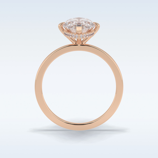 Minimalist 2.97 CT Solitaire Engagement Ring Featuring Marquise Moissanite