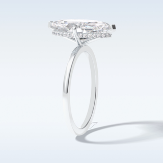 Minimalist 2.97 CT Solitaire Engagement Ring Featuring Marquise Moissanite