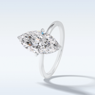 Minimalist 2.97 CT Solitaire Engagement Ring Featuring Marquise Moissanite