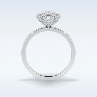 Minimalist 2.97 CT Solitaire Engagement Ring Featuring Marquise Moissanite