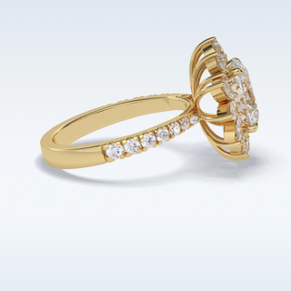 Elegant 2.01 CT Halo & Pave Engagement Ring Featuring Oval Moissanite