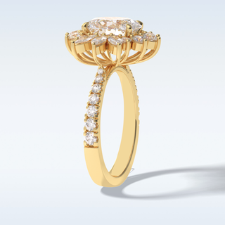 Elegant 2.01 CT Halo & Pave Engagement Ring Featuring Oval Moissanite