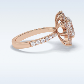 Elegant 2.01 CT Halo & Pave Engagement Ring Featuring Oval Moissanite