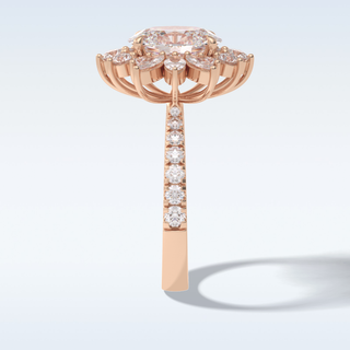 Elegant 2.01 CT Halo & Pave Engagement Ring Featuring Oval Moissanite