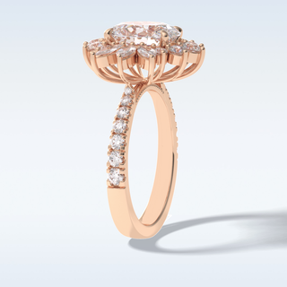 Elegant 2.01 CT Halo & Pave Engagement Ring Featuring Oval Moissanite