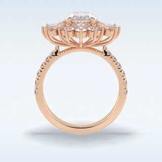 Elegant 2.01 CT Halo & Pave Engagement Ring Featuring Oval Moissanite