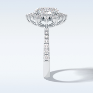Elegant 2.01 CT Halo & Pave Engagement Ring Featuring Oval Moissanite