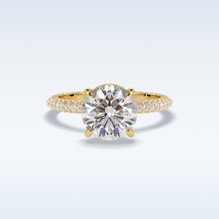 Elegant 2.5 CT Pave & Hidden Halo Engagement Ring Featuring Round Moissanite