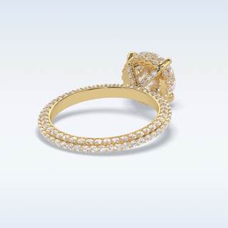 Elegant 2.5 CT Pave & Hidden Halo Engagement Ring Featuring Round Moissanite