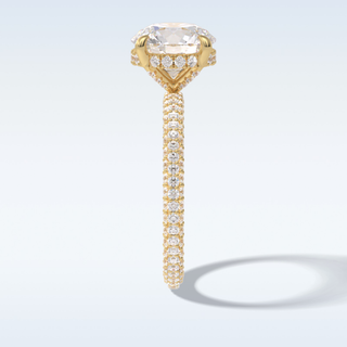 Elegant 2.5 CT Pave & Hidden Halo Engagement Ring Featuring Round Moissanite