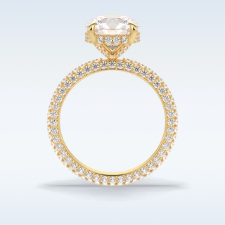Elegant 2.5 CT Pave & Hidden Halo Engagement Ring Featuring Round Moissanite