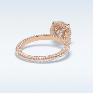 Elegant 2.5 CT Pave & Hidden Halo Engagement Ring Featuring Round Moissanite