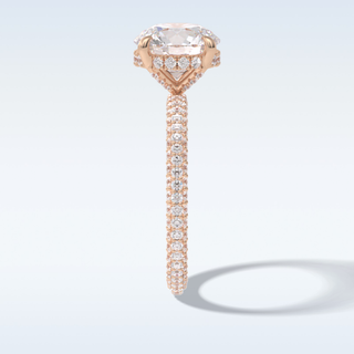 Elegant 2.5 CT Pave & Hidden Halo Engagement Ring Featuring Round Moissanite