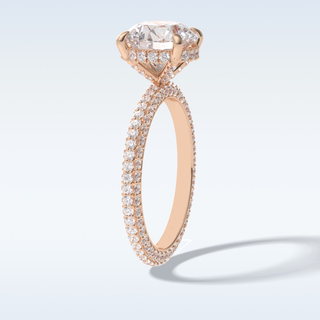 Elegant 2.5 CT Pave & Hidden Halo Engagement Ring Featuring Round Moissanite