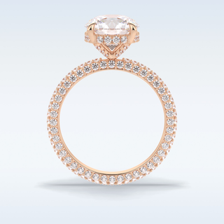Elegant 2.5 CT Pave & Hidden Halo Engagement Ring Featuring Round Moissanite
