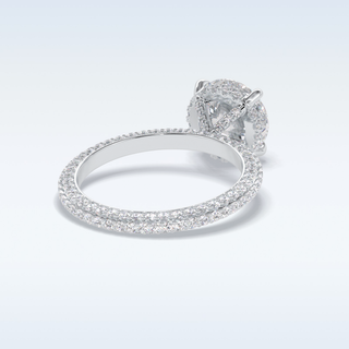 Elegant 2.5 CT Pave & Hidden Halo Engagement Ring Featuring Round Moissanite