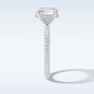 Elegant 2.5 CT Pave & Hidden Halo Engagement Ring Featuring Round Moissanite