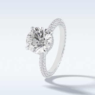 Elegant 2.5 CT Pave & Hidden Halo Engagement Ring Featuring Round Moissanite