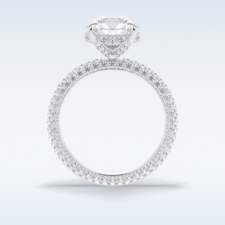 Elegant 2.5 CT Pave & Hidden Halo Engagement Ring Featuring Round Moissanite