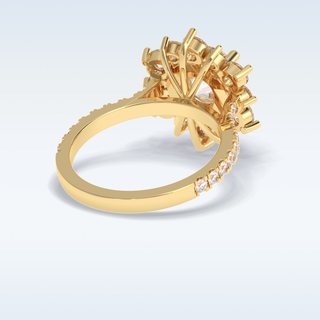 Elegant 2.5 CT Halo & Pave Engagement Ring Featuring Round Moissanite