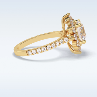 Elegant 2.5 CT Halo & Pave Engagement Ring Featuring Round Moissanite