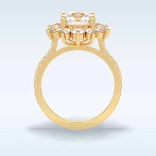 Elegant 2.5 CT Halo & Pave Engagement Ring Featuring Round Moissanite