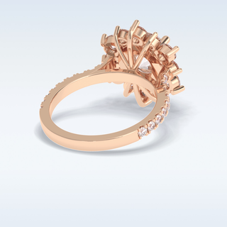 Elegant 2.5 CT Halo & Pave Engagement Ring Featuring Round Moissanite