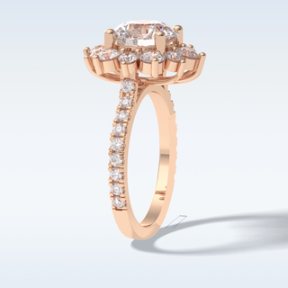 Elegant 2.5 CT Halo & Pave Engagement Ring Featuring Round Moissanite