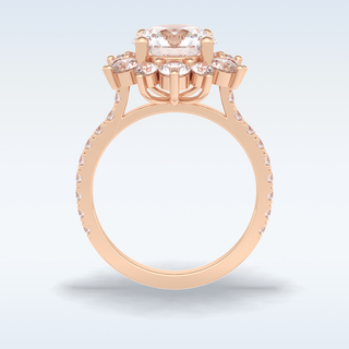 Elegant 2.5 CT Halo & Pave Engagement Ring Featuring Round Moissanite