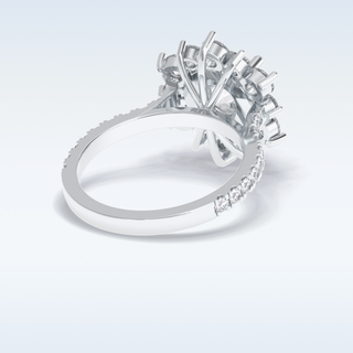 Elegant 2.5 CT Halo & Pave Engagement Ring Featuring Round Moissanite