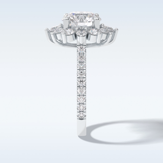 Elegant 2.5 CT Halo & Pave Engagement Ring Featuring Round Moissanite